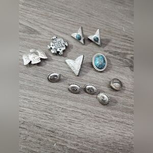 Vintage Southwestern Turquoise Button Covers Lot Boho Concho